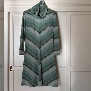 Vintage cowl neck, zip up dress